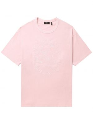 Βαμβακερή μπλούζα με κέντημα Five Cm ροζ