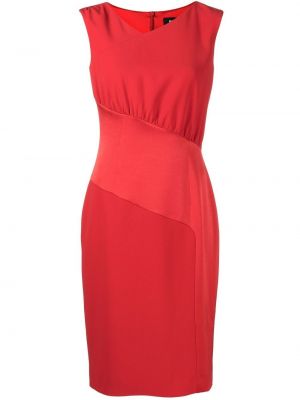 Ασύμμετρη κοκτέιλ φόρεμα με λαιμόκοψη v Paule Ka κόκκινο