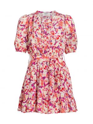 Платье с поясом в цветочек с принтом Ba&sh розовое