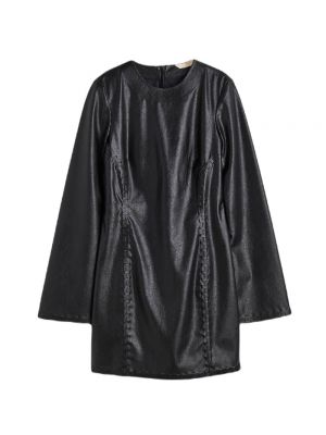 Платье мини с длинным рукавом H&m черное