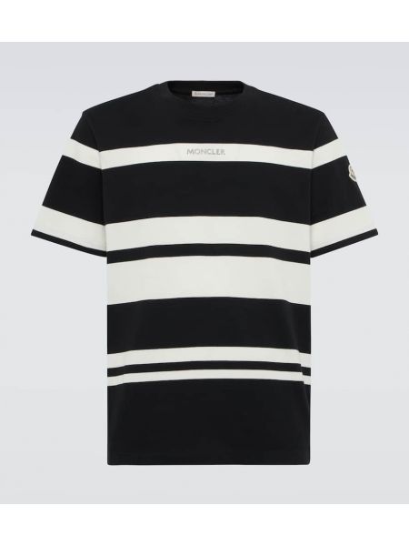T-shirt di cotone a righe in jersey Moncler