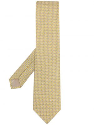 Corbata con estampado animal print Salvatore Ferragamo amarillo
