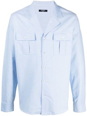 Camisa con bolsillos Balmain azul