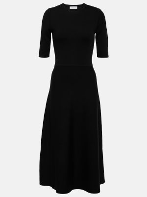 Кашмирена копринена вълнена миди рокля Gabriela Hearst черно