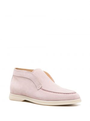 Semišové kotníkové boty Scarosso růžové