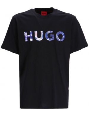Bavlnené tričko Hugo modrá