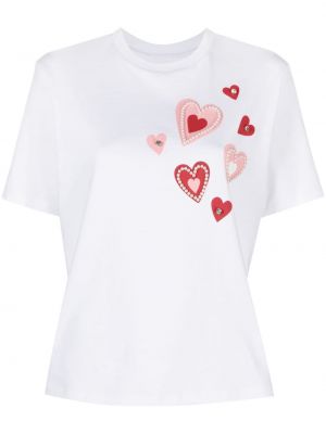 Kokvilnas t-krekls ar apdruku ar sirsniņām Kate Spade