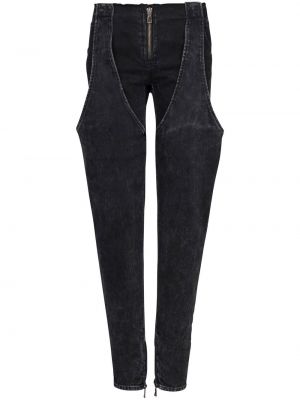 Low waist skinny jeans aus baumwoll Balmain schwarz