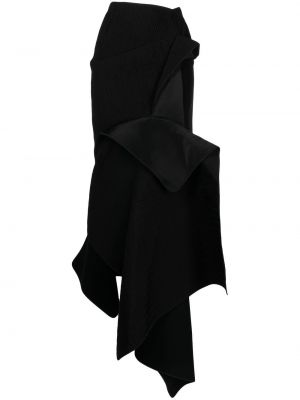 Asymetrické midi sukně s vysokým pasem Maticevski černé