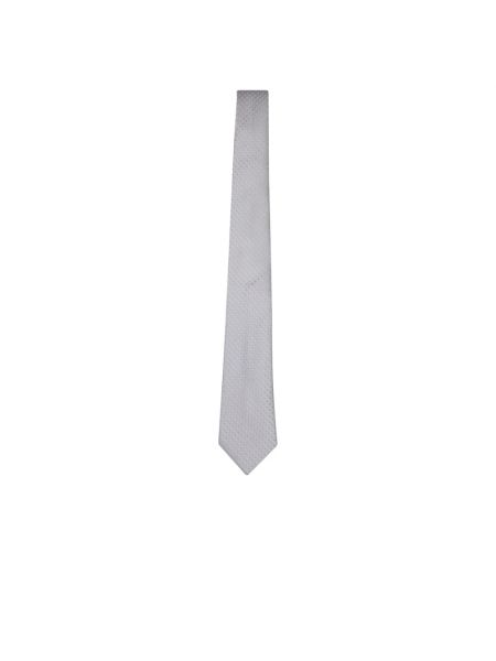 Biały jedwabny krawat Canali