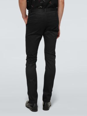 Pantalones chinos de algodón Saint Laurent negro