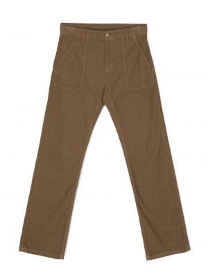 Pantaloni dritti di velluto a coste Bonpoint marrone