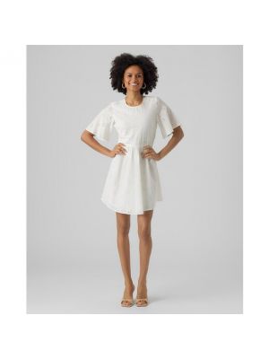 Mini vestido con estampado calado Vero Moda blanco