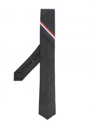 Pruhovaná vlněná kravata Thom Browne šedá