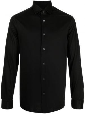 Liocelinė marškiniai su sagomis Emporio Armani juoda