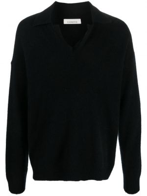 Пуловер с v-образно деколте Laneus черно