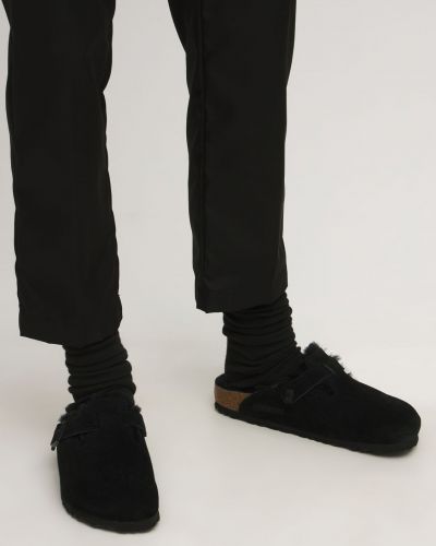 Pantofi loafer din piele de căprioară Birkenstock negru