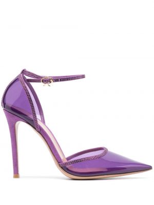 Pantofi cu toc de cristal Gianvito Rossi violet