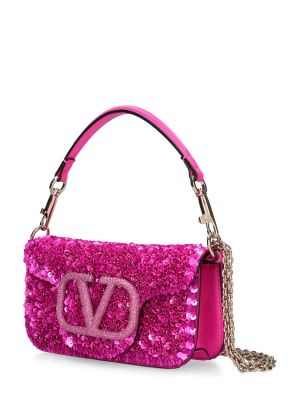 Selyem táska Valentino Garavani rózsaszín