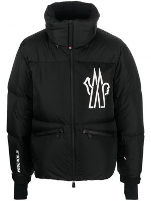 Slēpošanas jaka ar apdruku Moncler Grenoble melns