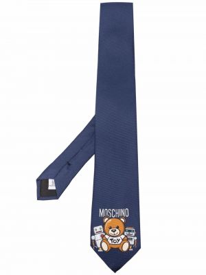Corbata con estampado Moschino azul