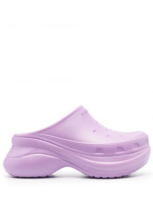 Papuci tip mules cu platformă Balenciaga violet