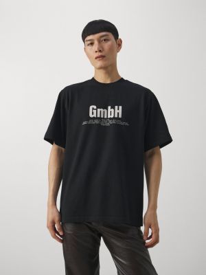 Черная футболка с принтом Gmbh