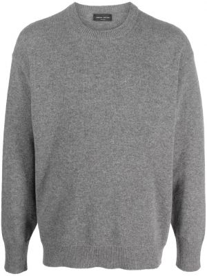Vlněný svetr z merino vlny Roberto Collina šedý
