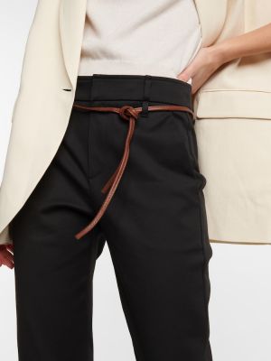 Pantaloni dritti slim fit di cotone Brunello Cucinelli nero
