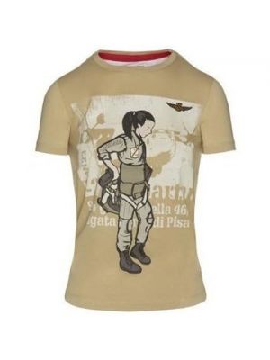 Tričko s krátkými rukávy Aeronautica Militare béžové