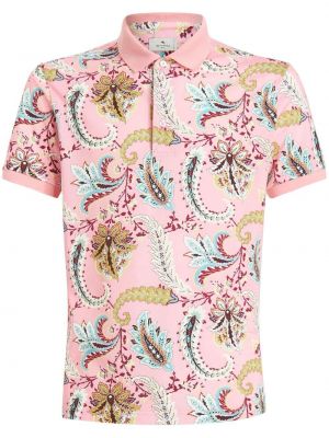 Kokvilnas polo krekls ar apdruku ar lāsīšu rakstu Etro rozā