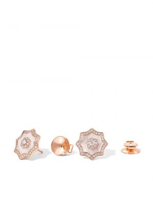 Rožinio aukso auskarai su perlais David Morris