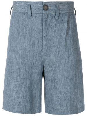 Lanene bermuda kratke hlače à La Garçonne modra