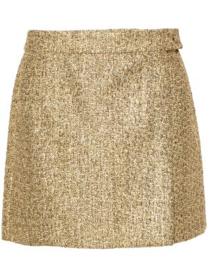 Mini suknja od tvida Tom Ford zlatna