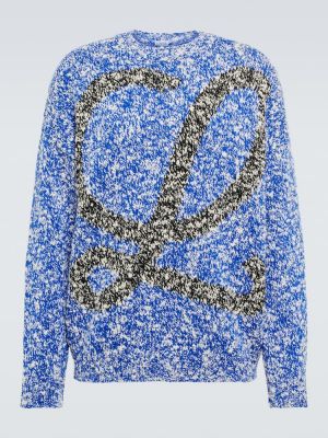 Sweter wełniany Loewe niebieski