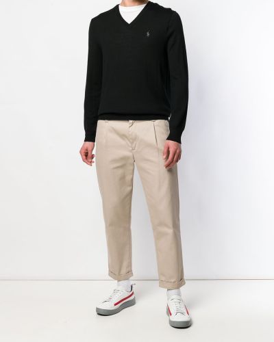 Jersey con escote v de tela jersey Polo Ralph Lauren negro
