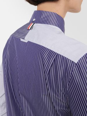 Camisa de algodón a rayas Thom Browne azul