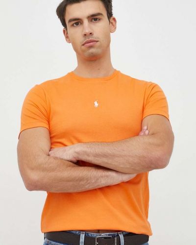 Pamut pólóing Polo Ralph Lauren narancsszínű