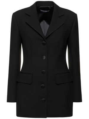 Vlnená bunda Dolce & Gabbana čierna