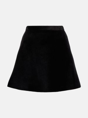 Mini sijonas velvetinis Alaã¯a juoda