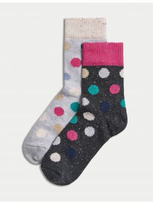 Puntíkaté ponožky Marks & Spencer šedé