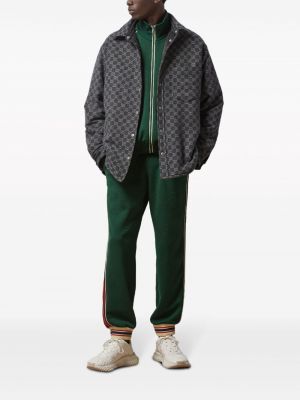 Žakárové sportovní kalhoty Gucci zelené
