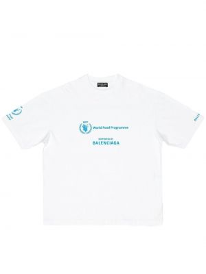 T-shirt aus baumwoll mit print Balenciaga weiß