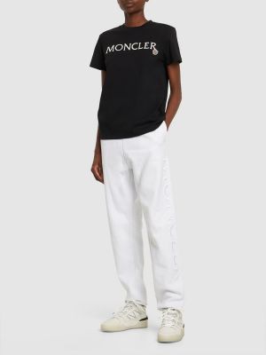 Camiseta con bordado de algodón Moncler negro