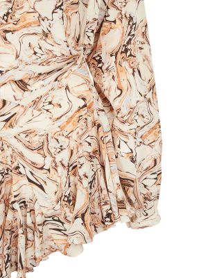 Hedvábné mini šaty Isabel Marant béžové