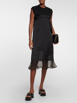 Μίντι φόρεμα από ζέρσεϋ Sacai μαύρο