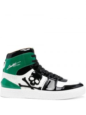 Sneakersy sznurowane koronkowe Philipp Plein zielone