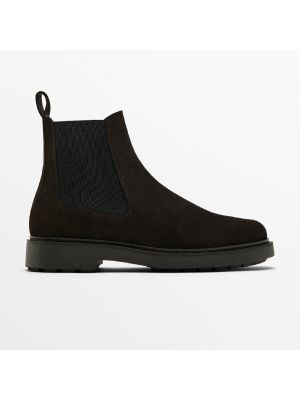 Замшевые ботинки Massimo Dutti коричневые