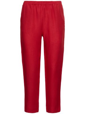 Pantalones de lino Lido rojo