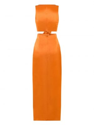 Satynowa sukienka koktajlowa Anna Quan pomarańczowa